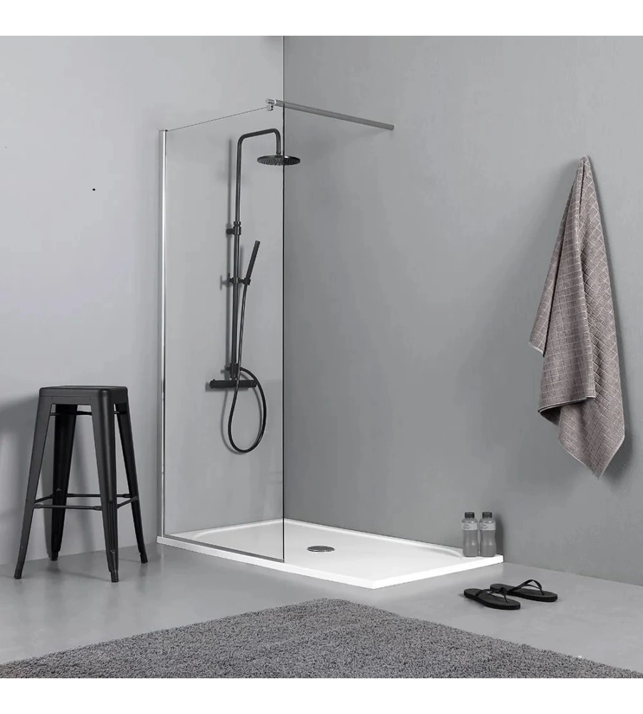 BOX DOCCIA WALK-IN CROMO 6MM, 90X190 CM